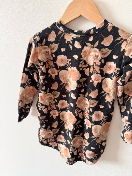 Jax and Lennon Black Floral Long Sleeve Sweater Dress • 6 months - 2 years