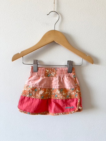 Patagonia Pink Colourblock Shorts • 3-6 months
