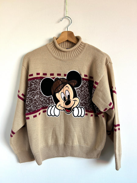 NEW Vintage Mickey for Kids Wool/Acrylic Rollneck Knit Sweater • 9-11 years (140)