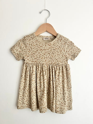 Wheat Brown Patterned Dress • 9 months