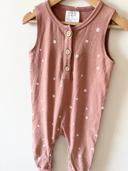 Mebie Baby Pink Floral Tank Romper • 2-3 years
