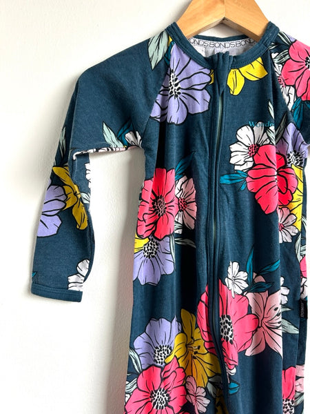 Bonds Navy Floral Wondersuit • 18-24 months