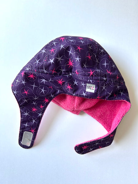 MEC Toaster Earflap Purple and Pink Fleece Lined Waterproof Winter Hat • 2-4 years (small)