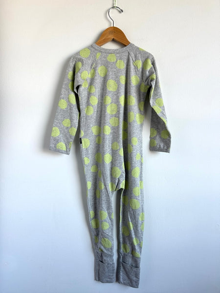 Bonds Green Circle Grey Zip Romper • 3 years