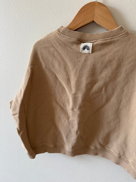 Summer in May Brown Boxy Peace Sign Sweatshirt • 2-3 years