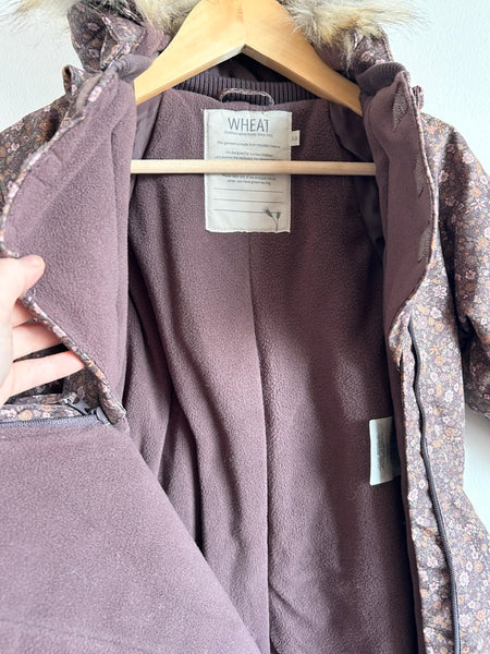 Wheat Kids Brown, Purple, and Pink Floral Nickie Snowsuit • 2-3 years