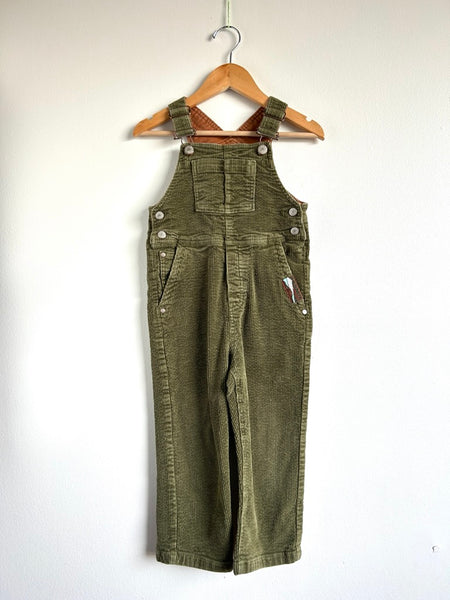 Souris Mini Green Corduroy Overalls • 4-5 years