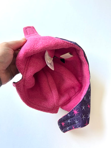 MEC Toaster Earflap Purple and Pink Fleece Lined Waterproof Winter Hat • 2-4 years (small)