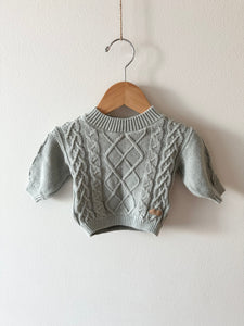 Souris Mini Cable Knit Blue Sweater • 0-3 months