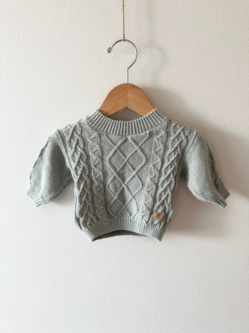 Souris Mini Cable Knit Blue Sweater • 0-3 months