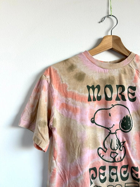 H&M x Peanuts Pink and Brown Tie Dye Snoopy T-Shirt • 10-12 years