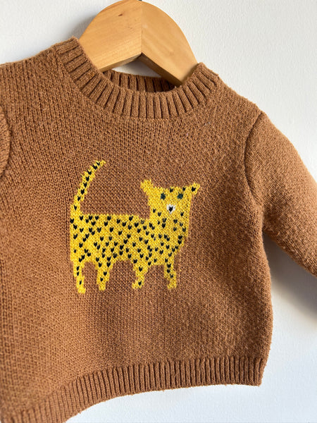Rise Little Earthling Yellow Cat Sweater • 3-6 months