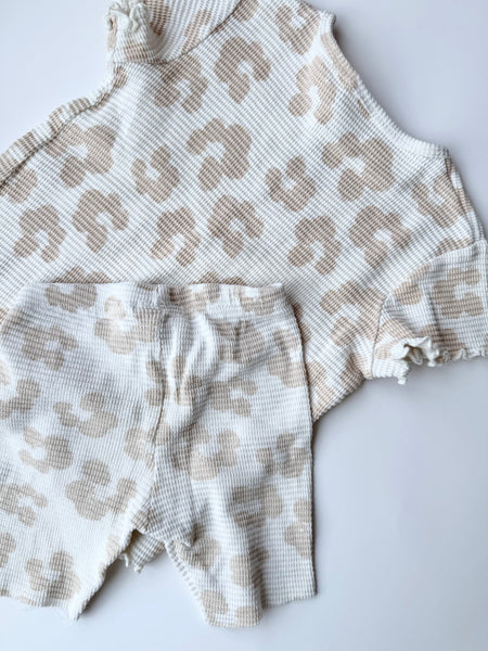 Zara 2pc Leopard White Shorts Set • 18 months - 3 years