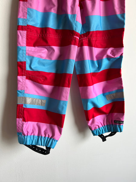 Villervalla Pink, Blue, Red Striped Rainpants • 9-10 years (134cm)