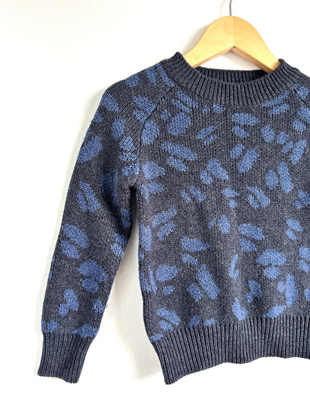 Bonds Knit Blue and Grey Patterned Sweater • 4-5 years