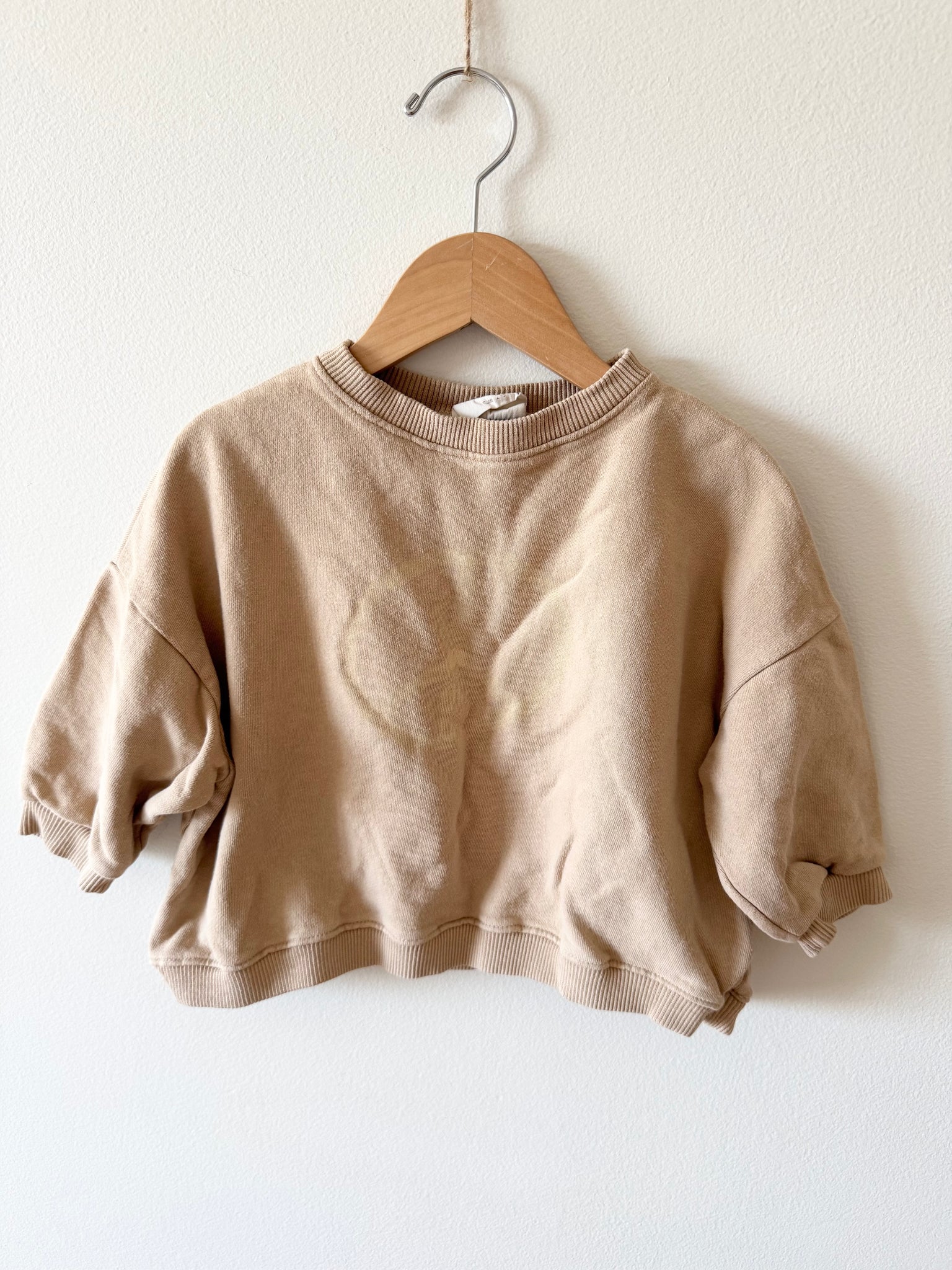 Summer in May Brown Boxy Peace Sign Sweatshirt • 2-3 years