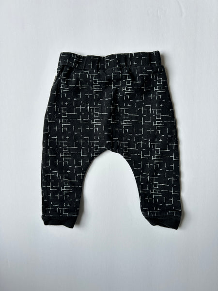 Noppies Black Pants with Lines • 0-3 months