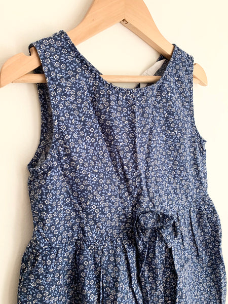 H&M Blue Floral Tank Dress • 3-4 years