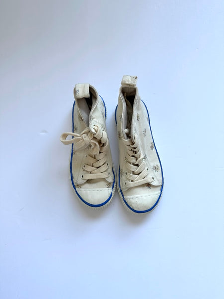 Bonpoint Lace Up Hi-Top Floral Sneakers • 13c / 31 EU