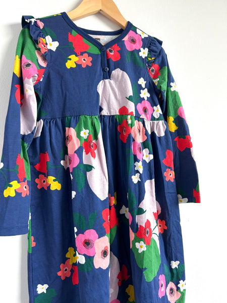 Tea Collection Long Sleeve Blue Floral Dress • 7-9 years