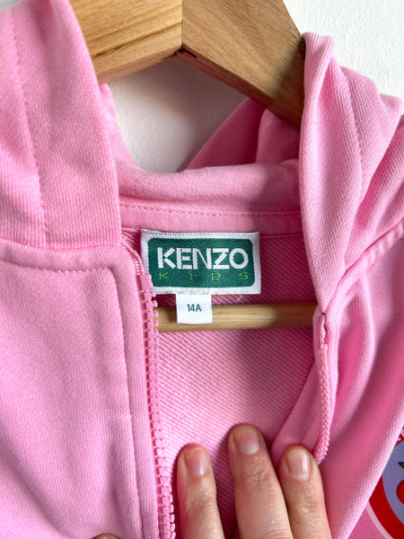 Kenzo Kids Zip Up Pink Cherry Hoodie • 11-14 years