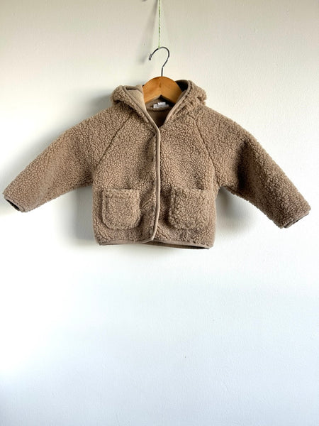 Jamie Kay Tatum Sherpa Hoodie with Ears Button Up Sweater • 6-12 months