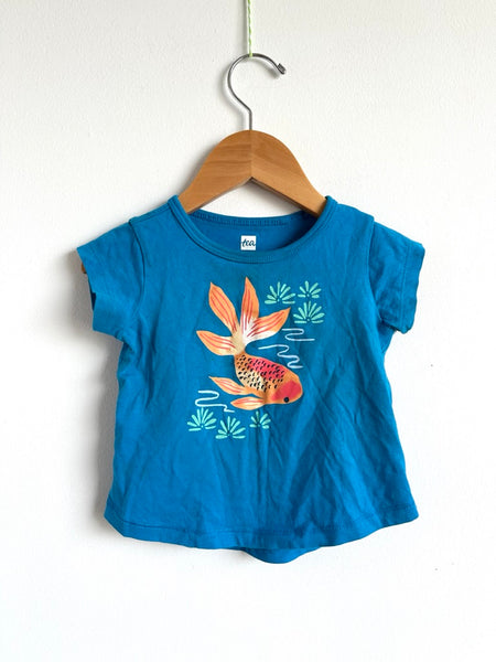 Tea Collection Blue Koi Fish T-Shirt • 6-12 months