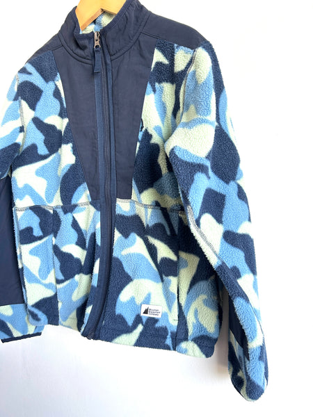 MEC Blue Patterned Fleece Zip Up Jacket • 9-11 years