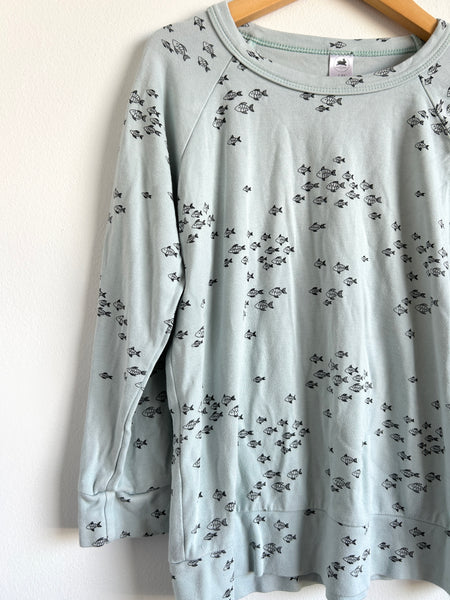 Little and Lively Long Sleeve Light Blue Fish Shirt • 7-8 years