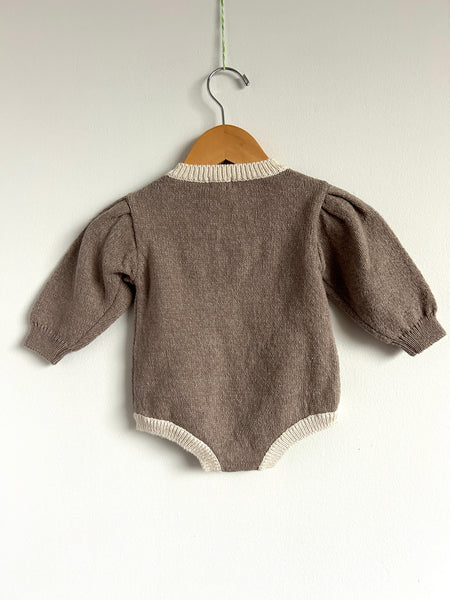 Monbebe Knit Brown Romper • 6-12 months (small)