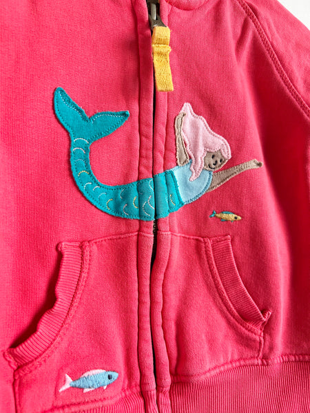 Frugi Pink Mermaid Zip Up Hoodie • 18-24 months