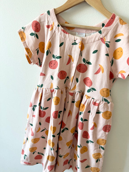 Hanna Andersson Citrus Fruits Short Sleeve Dress • 7-9 years