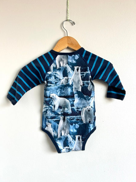 Molo Polar Bears Blue Onesie • 6-12 months