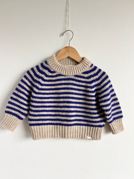Tiny Cottons Boxy Wool Blend Striped Sweater • 2-3 years