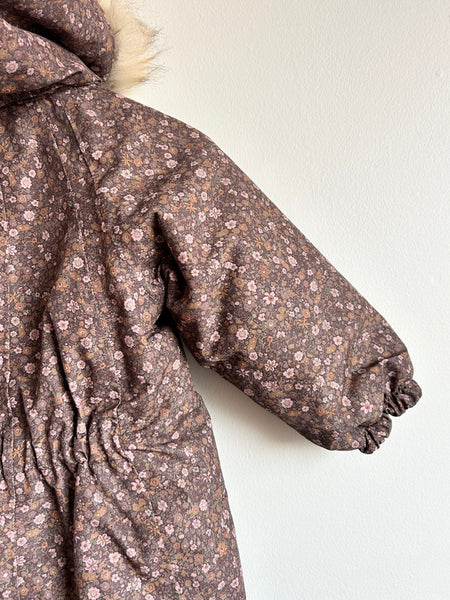 Wheat Kids Brown, Purple, and Pink Floral Nickie Snowsuit • 2-3 years
