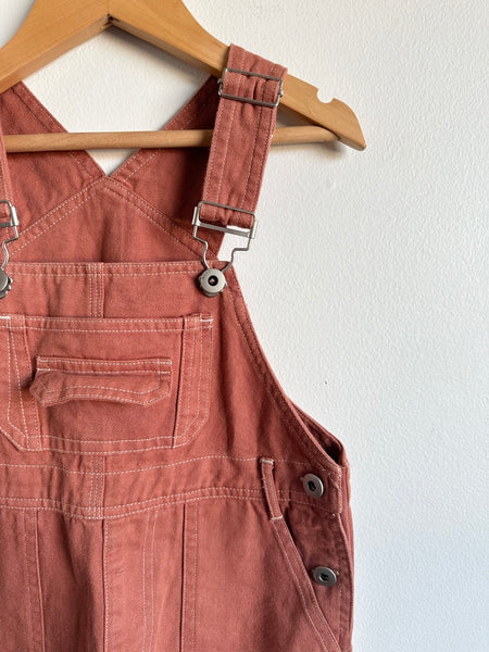 Little Choux Light Red Denim Overalls • 4-6 years