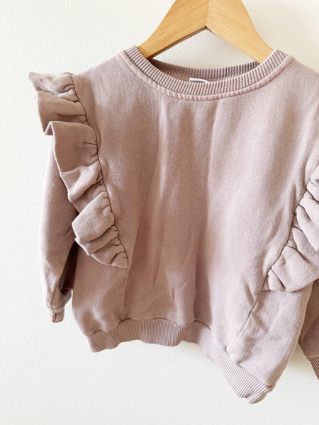 Zara Purple Ruffle Sweatshirt • 2-3 years