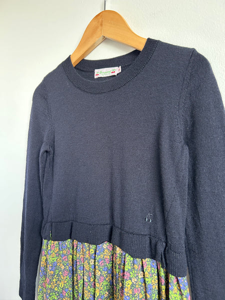 Bonpoint Wool Top Floral Skirt "Tayra" Dress • 7-8 years