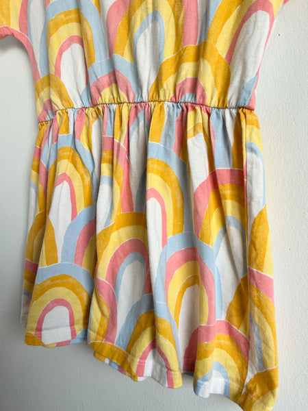 Tea Collection Rainbow Short Sleeve Cotton Dress • 4 years