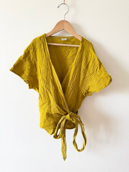 Nettle's Tale Cotton Muslin Wrap Top • Large