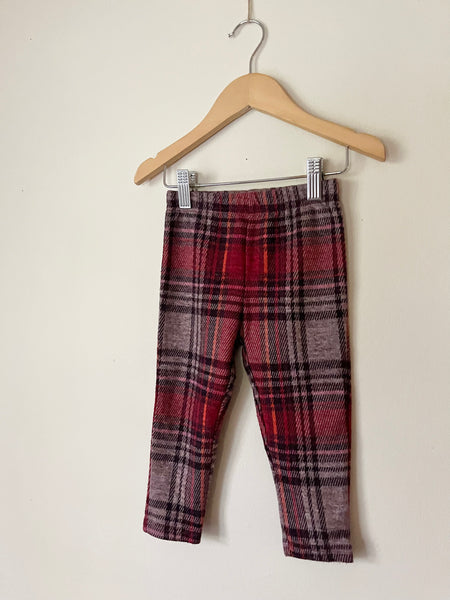 Next Red Plaid Leggings • 18-14 months