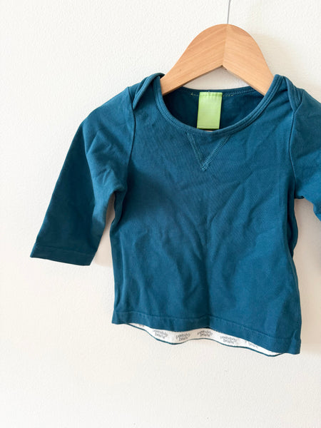 PK Beans Blue Long Sleeve Shirt • 6-12 months