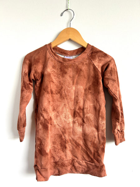 Jax and Lennon Brown Red Long Sleeve Sweater Dress • 3-4 years