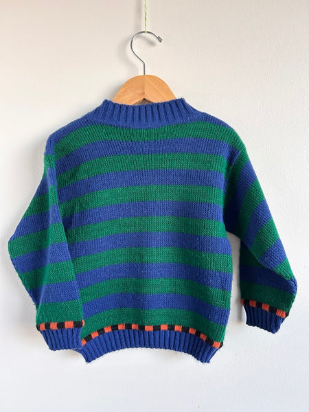 Vintage Pooh and Tigger Striped Sweater • 2-3 years