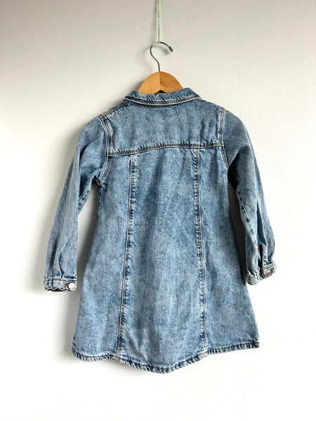 Zara Long Sleeve Denim Dress with Collar • 4-5 years