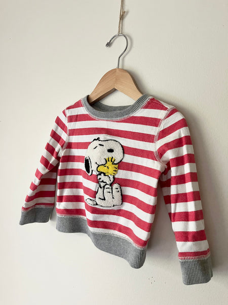 Gap x Peanuts Snoopy Striped Sweatshirt • 6-18 months