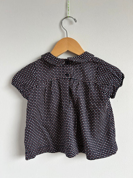 Gap Short Sleeve Collared Blouse with Stars • 18-24 months