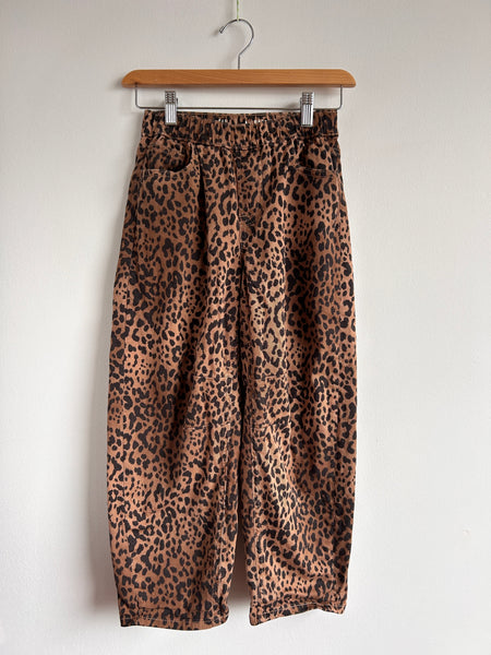 Gap Barrel Leg Leopard Striped Elastic Waist Jeans • 8 years