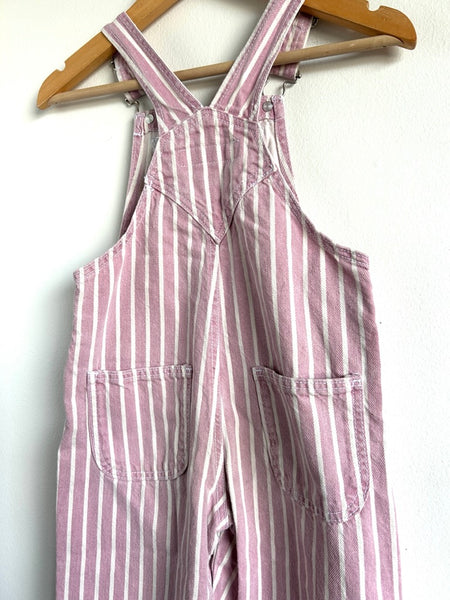 Zara Pink Striped Overalls • 4 years