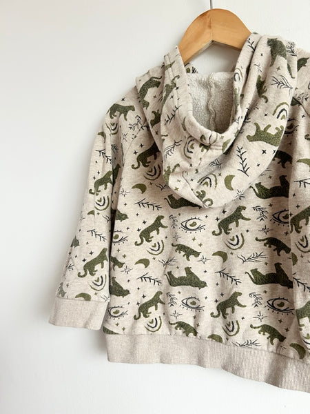 Little Rowe Green and Cream Patterned Hoodie • 5 years